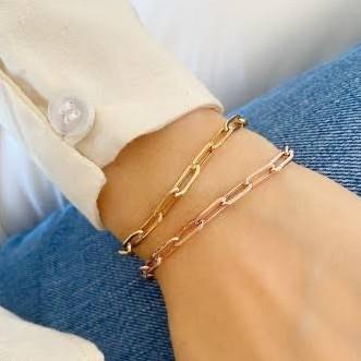 

Klip | Paper Clip Bravelet Rose Gold 18 Krt Diamond Jewelry