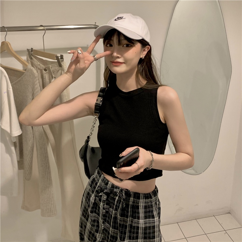 crop top korea style/rib tanktop fashion wanita/import tank