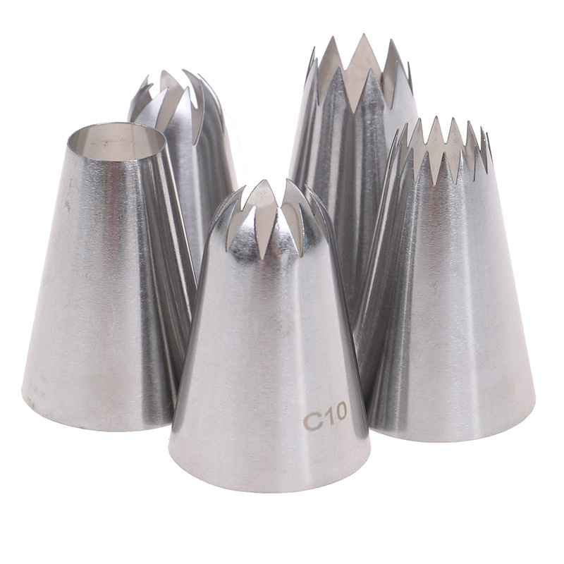 5pcs Spuit Piping Icing Ukuran Besar Untuk Dekorasi Cupcake