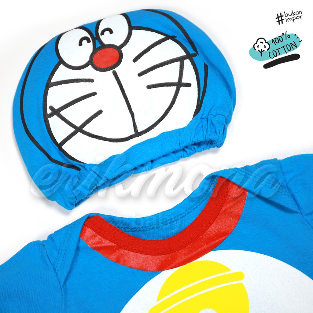 baju bayi jumper bayi doraemon boneka biru lucu murah