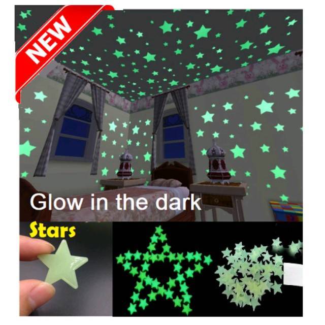 set isi 100pcs Star Wall Sticker Sticker Tempelan set isi 100pcs Star Wall Sticker Sticker Tempelan