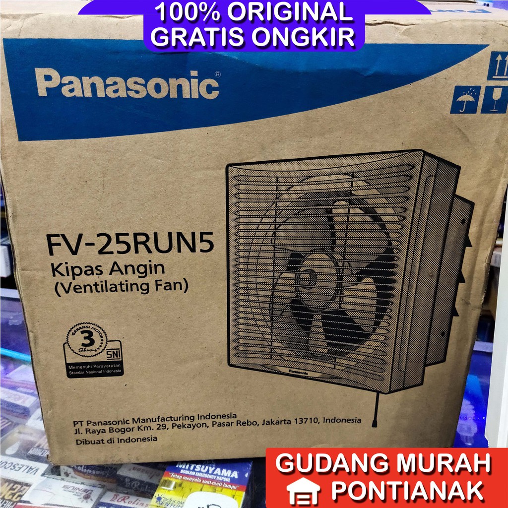 Exhaust Fan Panasonic FV 25RUN 2arah 10inch wall hexos fan penyedot udara hawa panas asap