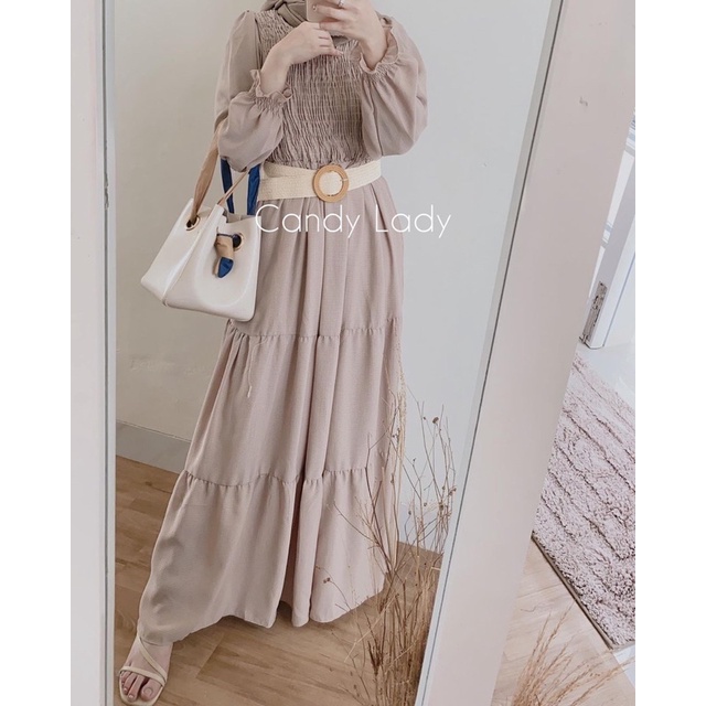 (DBY) GAMIS DIVIRA REMPEL KERUT DAILY BUSUI WANITA DRESS MOSCREPE