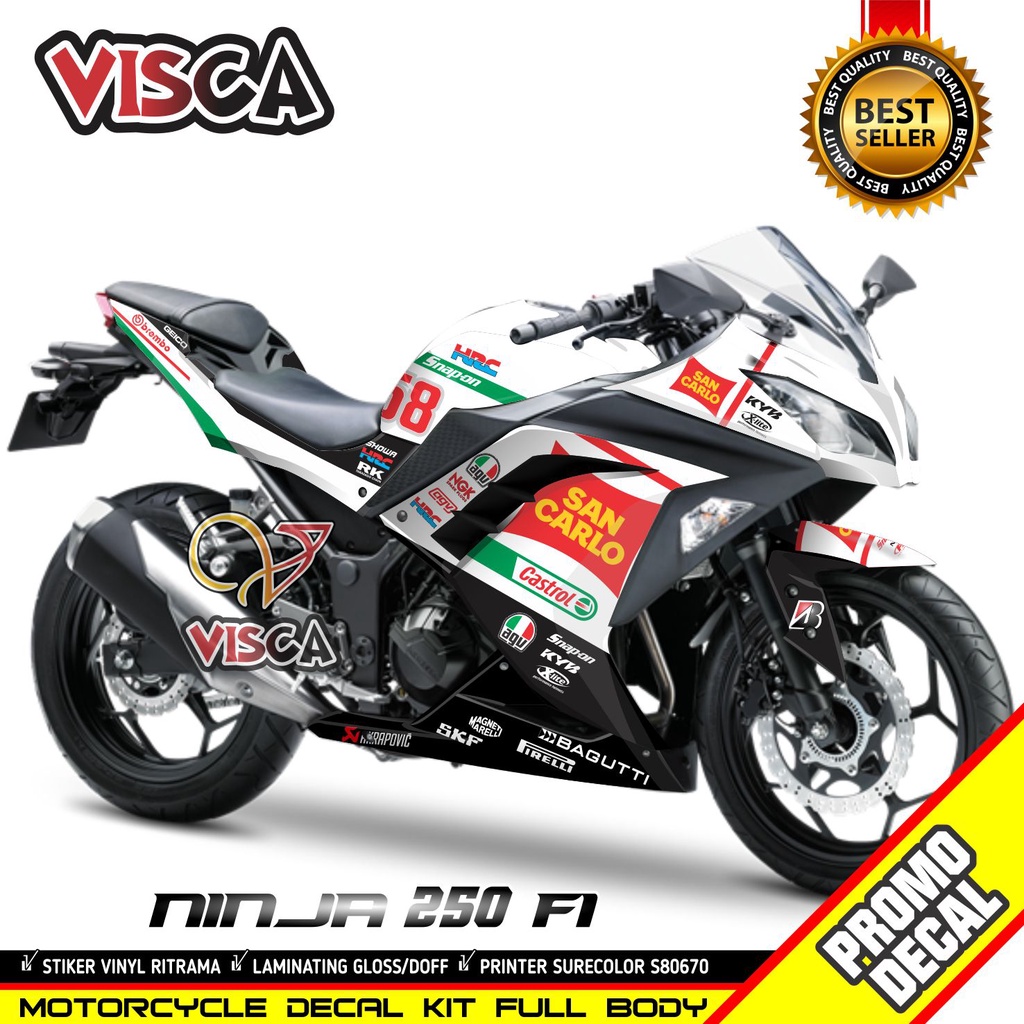 Stiker Ninja 250 Fi Striping Ninja 250 Fi Decal Motor Ninja 250 fi Full Body Stiker Ninja 250fi Deka