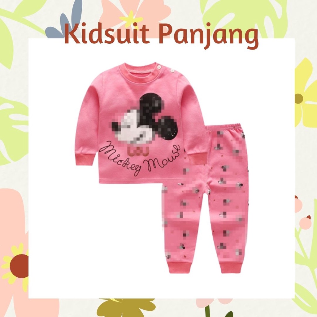 Plazababyku KIDS SUIT PANJANG H5 Setelan Anak Bahan Kaos Lengan + Celana Berkualitas Import NEW4