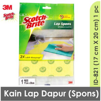 3M Scotch Brite Lap Sponge Lap Meja Lap Dapur ID-821