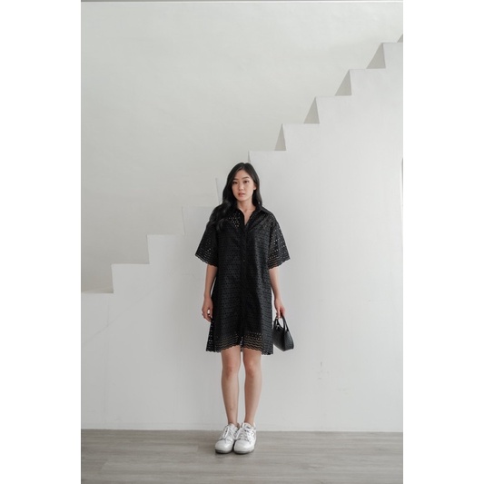 KOOZEE - JO EYELET DRESS - DRESS WANITA