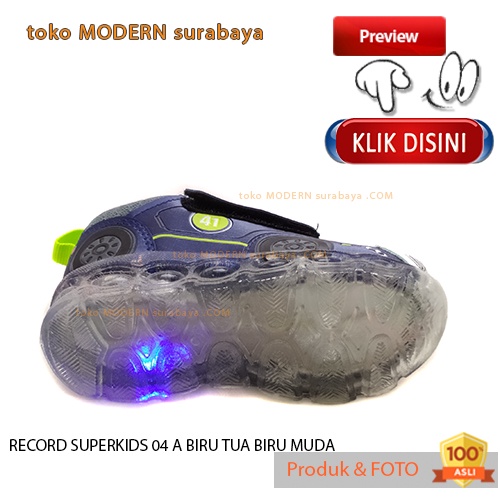 RECORD SUPERKIDS 04 A BIRU TUA BIRU MUDA sepatu anak sepatu lampu