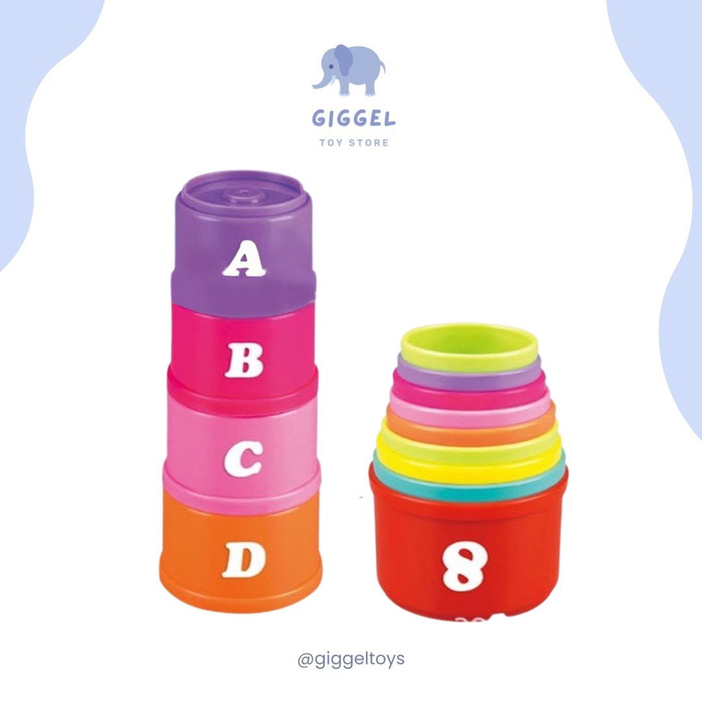 [ Giggel ] Stacking Cup Toys Import / Mainan Anak Susun Gelas Warna Warni / Mainan Edukasi Anak