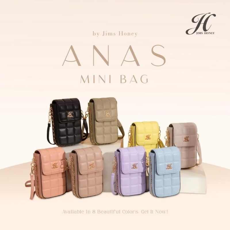 TAS SELEMPANG WANITA ANAS MINI BAG JIMS HONEY TAS KECIL TALI PANJANG TAS DOMPET