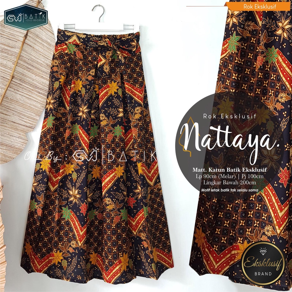 ROK BATIK ALUSAN SINARAN LANNA BAWAHAN BATIK WANITA TERKINI ORI KESHWA MURAH ORIGINAL REALPICT-Nattaya