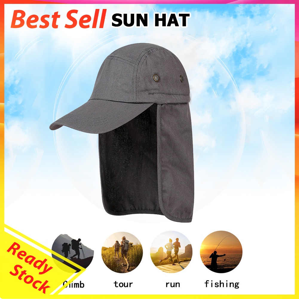 Unisex Fishing Hat Sun Visor Cap Sun Protection with Ear Neck Flap Cover