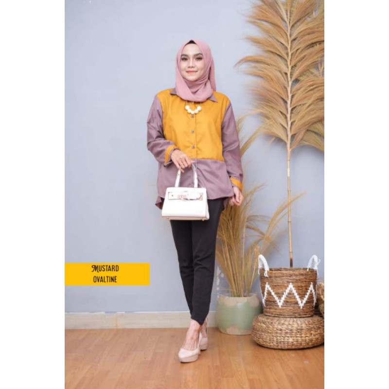 PROMO BLOUSE 2TONE TOYOBO JUMBO XL-XXL