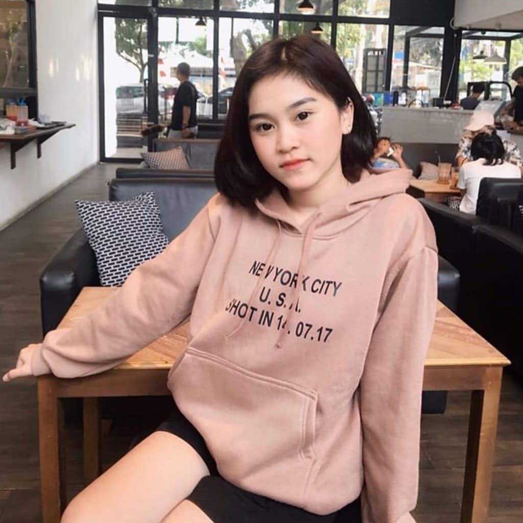 NEW YORK CITY MOCHA HOODIE UNISEX - ATASAN TEBAL PREMIUM