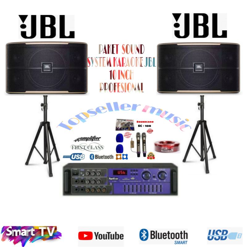 PAKET SOUND SYSTEM KARAOKE JBL PASION 10INCH AMPLI USB BLUETOOTH FISRTCLASS 1650 ORIGINAL GARANSI
