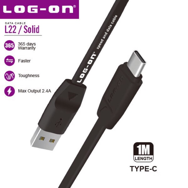 KABEL DATA LOGON L22 1M TYPE -C 2,4A SAFE&amp;SPEED