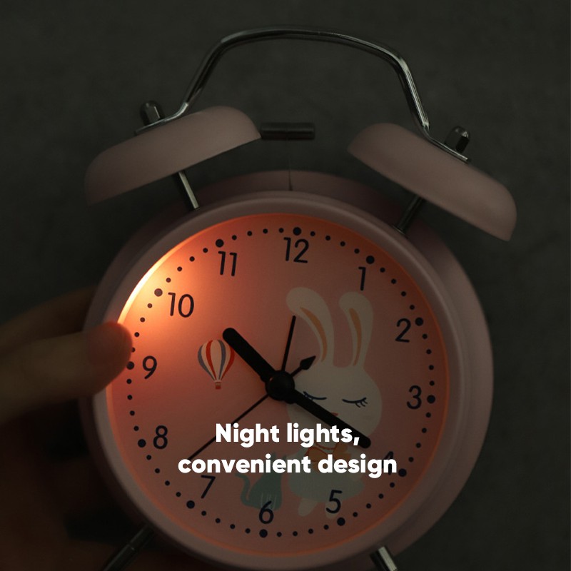 99K Jam Weker Beker Analog Cartoon LED Weaker Clock