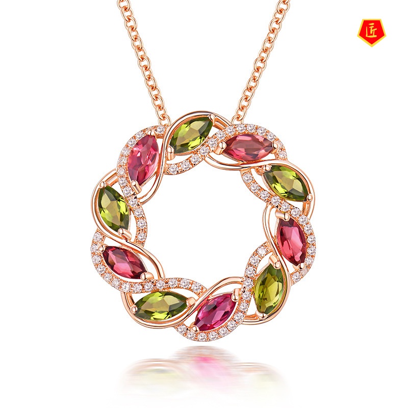 [Ready Stock]Silver Necklace Colorful Graptopetalum Paraguayense Pendant Female 18K Rose Gold