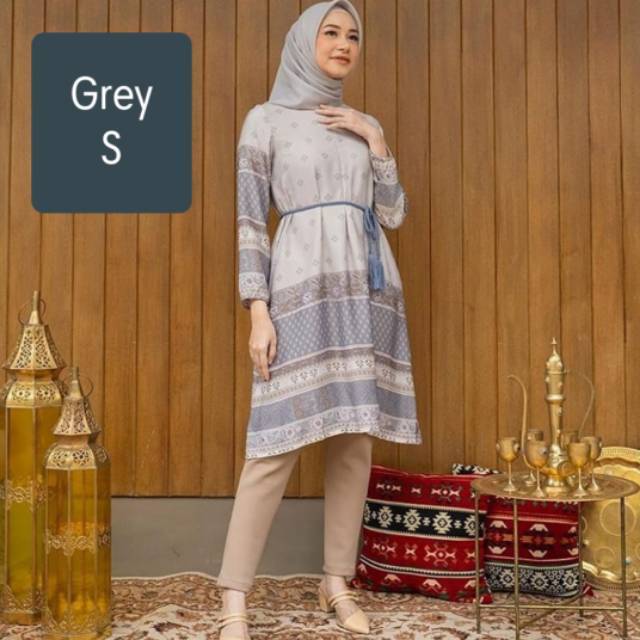 Anjani tunik grey size S anjani tunik navy S by geulis original