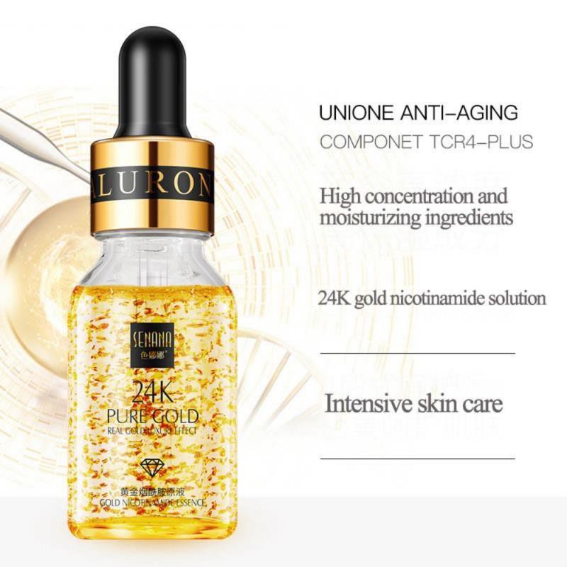 Senana Serum Gold 24K Esensi Emas Cair Pelembab Poripori menyusut tidak Berminyak Skincare Oil serum
