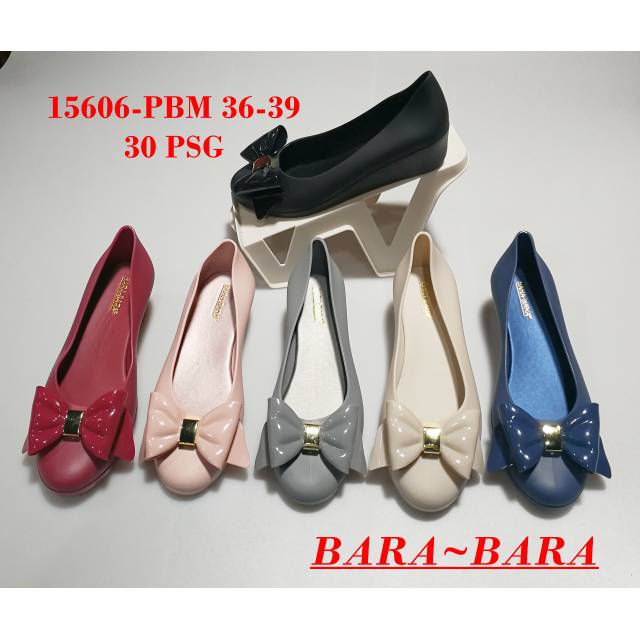 Sepatu wedges pita dasi/jelly shoes bara-bara