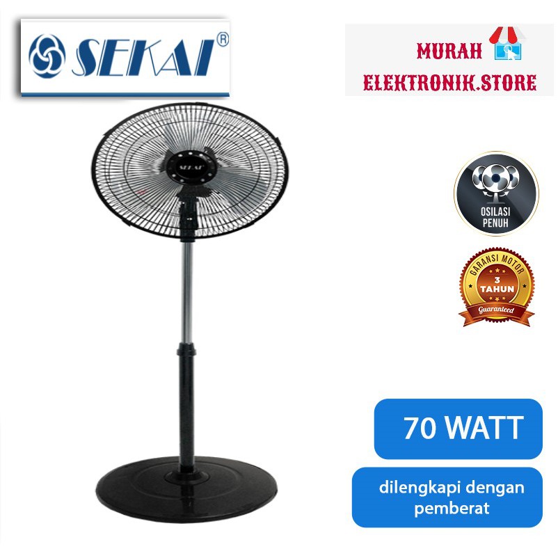 SEKAI Kipas Angin Bediri Tornado / Stand Fan Alumunium 14 Inch- HSN 1438