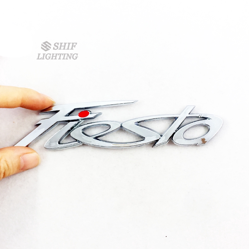 1Pc Stiker Emblem Motif Huruf ABS Fiesta Bahan ABS untuk Mobil Ford