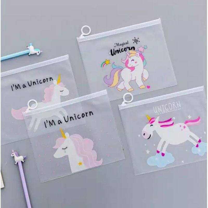 Tempat Pensil / Masker / Tas Pouch Kosmetik Transparan Karakter Lucu