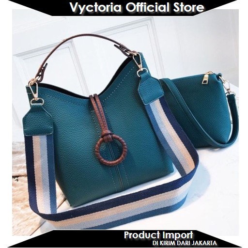 (COD) Vyctoria VOS02959 Tas Selempang Wanita 2in1 Import Handbag Grosir Promo EL375 BQ2410 LT1494 2410 1494 375