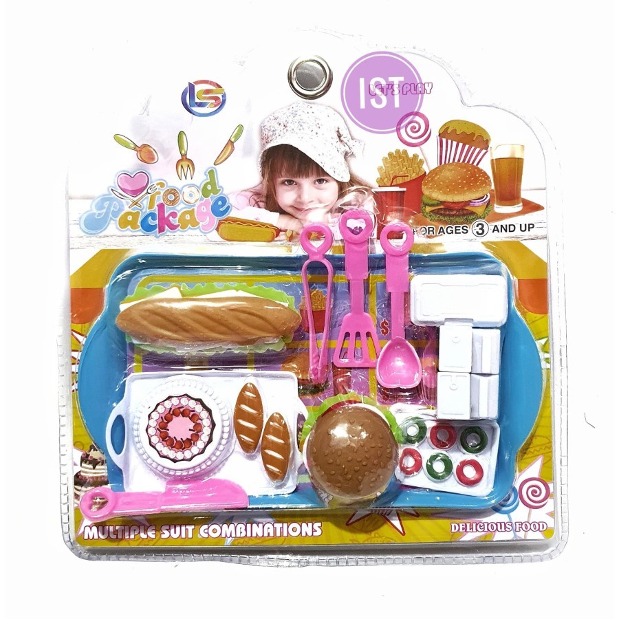 mwn.toys Mainan Food Package Buger Hot dog No.LF 45