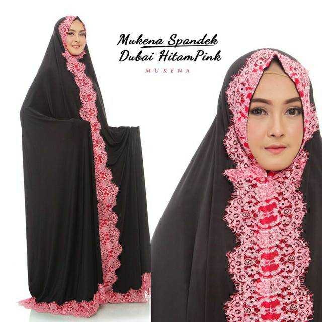 Mukena Dewasa Spandek Dubai Terusan Renda | Mukena Jumbo - 2