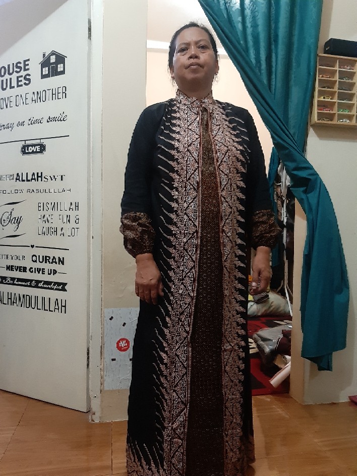 Gamis Cardi Batik Halus, Gamis Batik Busui, Gamis Batik Sabyan