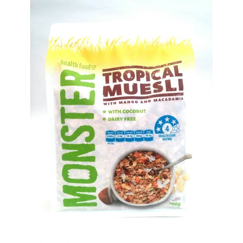 

Monster Tropical Muesli With Mango and Macadamia 700gr