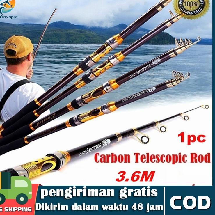 Keluaran Terbaru.. Joran Pancing Carbon Fiber Sea Fishing Rod 2.1-3.6M/7 Tongkat Stik Pancing 3.6Met