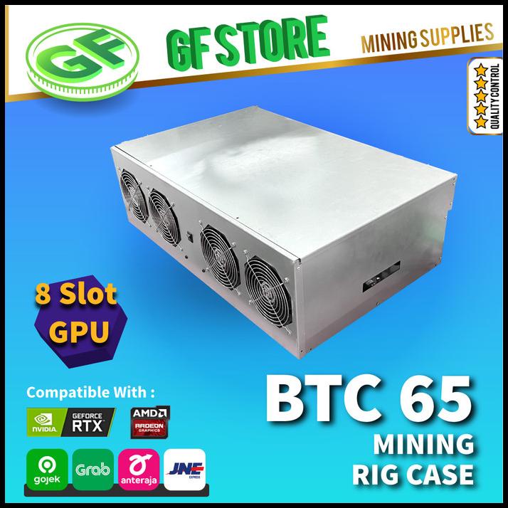 Mining Rig Case Btc65 With Cpu & Psu - Casing Gpu Mining Riserless Terbaru