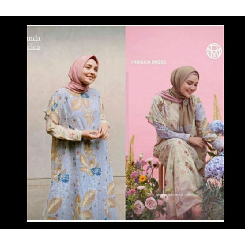 Sale Ria Miranda Hibisca dress lavender size L new dan ori