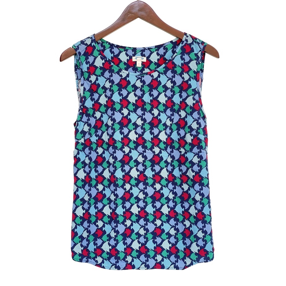 Blouse Wanita - Talbots Sleeveless Fish Print Original (TT-121)