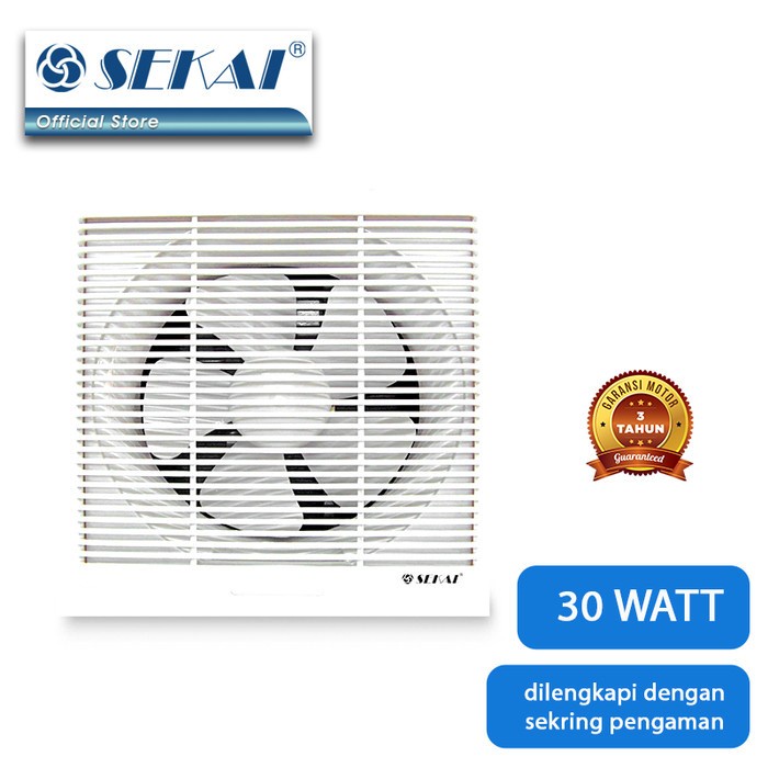 Sekai WEF-890 Wall / Dinding / Exhaust Ventilating Fan 8 Inch / 8&quot; / 20 cm WEF 890 / WEF890 - Putih PROMO