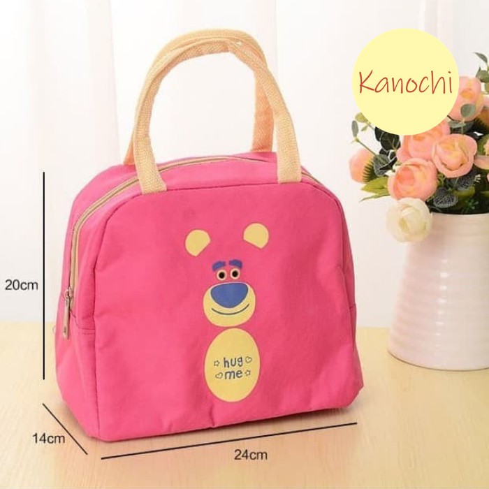 Tas Bekal Makan Cooler Lunch Bag Sekolah Travel Motif karton