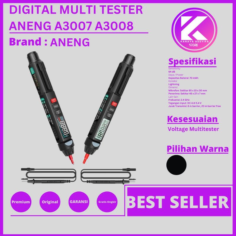 Multitester ANENG Digital Multimeter Voltage Tester Pen - A3007 A3008 A3004