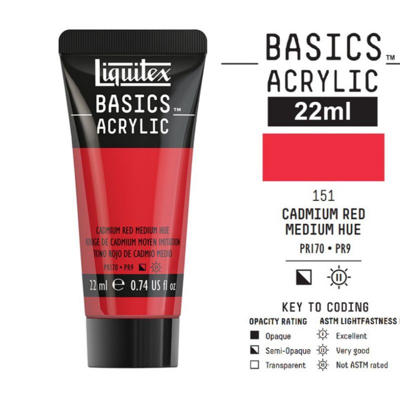 

LIQUITEX BASICS ACRYLIC 22 ML CADMIUM RED MEDIUM HUE