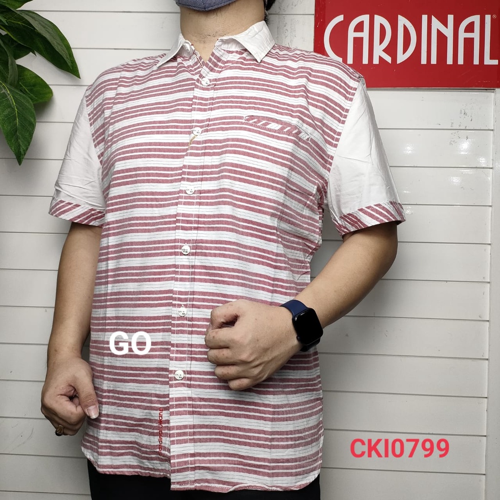 gof CARDINAL KEMEJA JUMBO SLIMFIT Hem Pria Baju Cowok Pakaian Pria Lengan Pendek Original