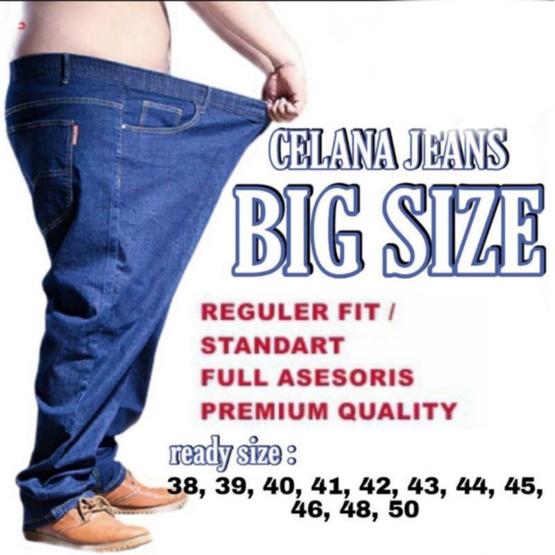 Celana Jeans denim Jumbo Big Size // Celana Jeans Jumbo // Celana Pria Big Size