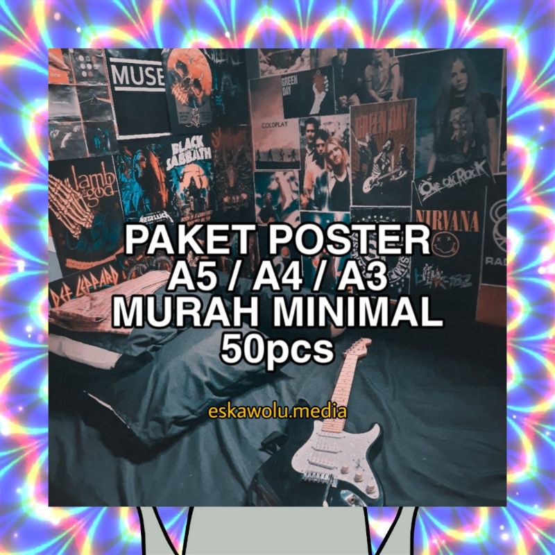 

[PAKET POSTER ISI 50pcs] POSTER DINDING CUSTOM A5/A4 MURAH (Band, Brand, Kpop, Casual, Anime, Hobi)