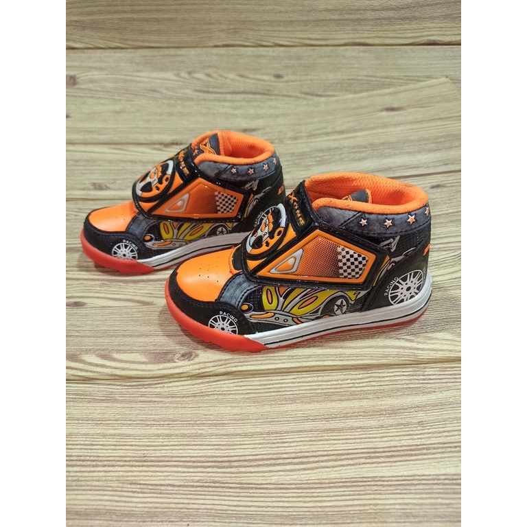 Sepatu anak Sekolah Bx one orange model tinggi boot