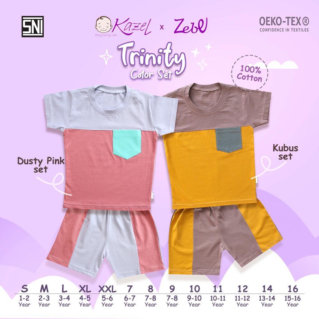 HARGA AMBYAR CUCI GUDANG SUPER PROMO 12.12 MURAH LEBAY promo murah KAZEL x ZEBE TRINITY COLOR SET SETELAN ANAK BAJU POCKET 3 WARNA 7-11 TAHUN PART 2