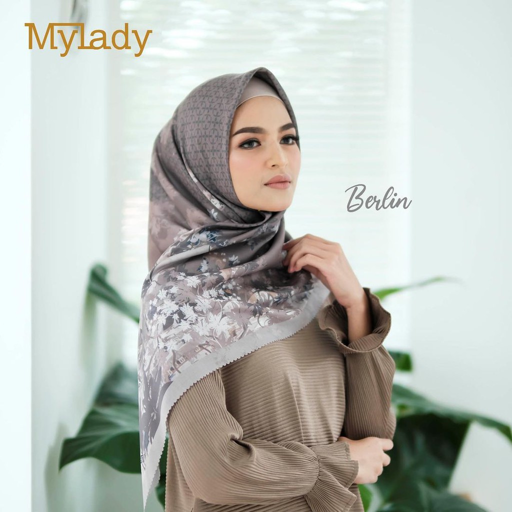 JILBAB MY LADY HIJAB MYLADY BERLIN ORI KERUDUNG VOAL MOTIF SEGI EMPAT TERBARU