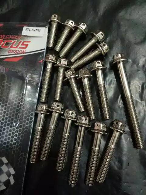 BAUT PROBOLT BLOK MESIN RX KING BAUT BAK MESIN KIRI KANAN SET 17PCS