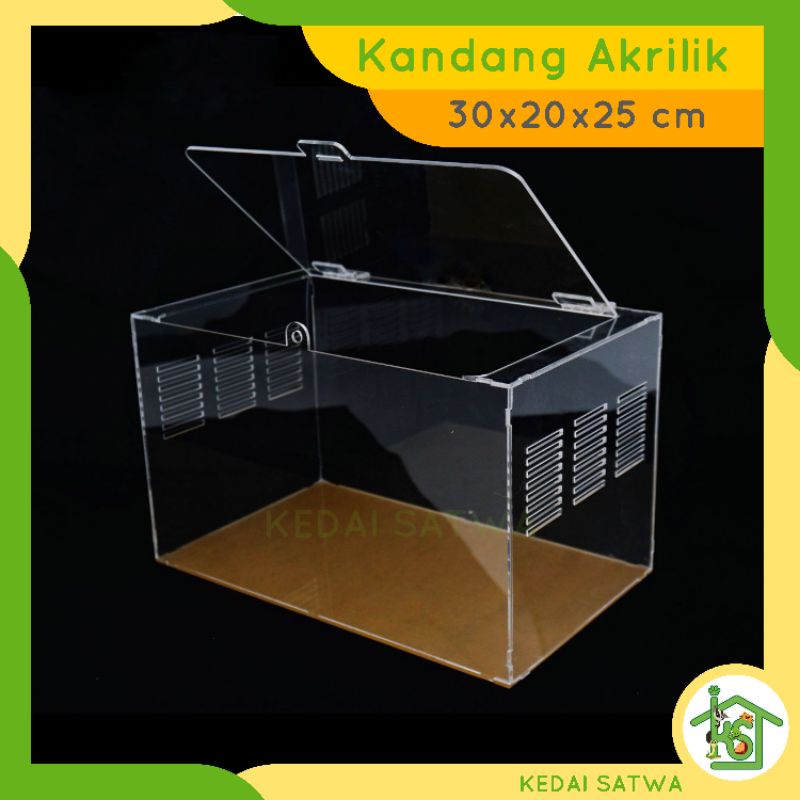 Box Akrilik Kandang Hewan Hamster Reptil Ular 30x20x25 cm