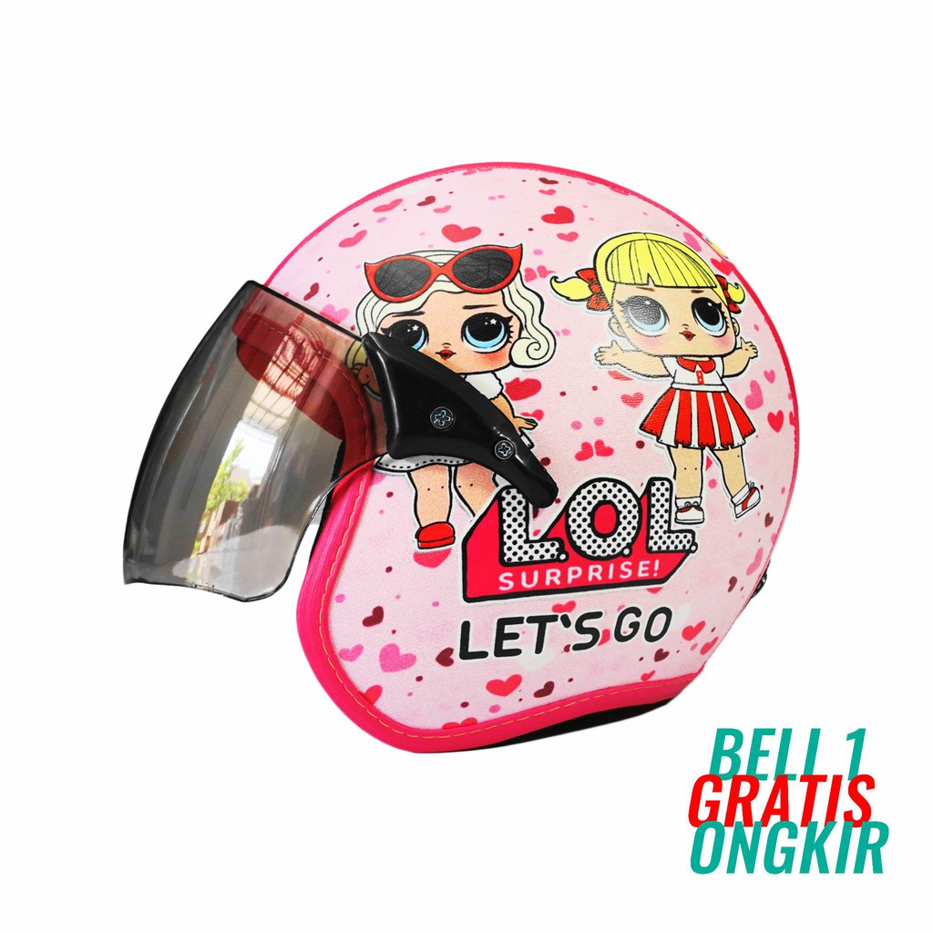 Helm Anak Standart Kaca Half Face Scoopy Original Karakter LOL Surprise